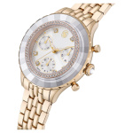 Octea chrono watch Swiss Made, Metal bracelet, Gold tone, Champagne gold-tone finish